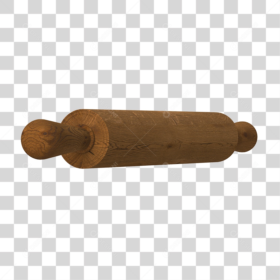Rolo da Massa de Madeira Elemento 3D PNG Transparente