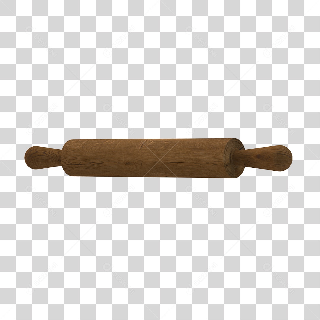 Rolo da Massa de Madeira Elemento 3D PNG Transparente