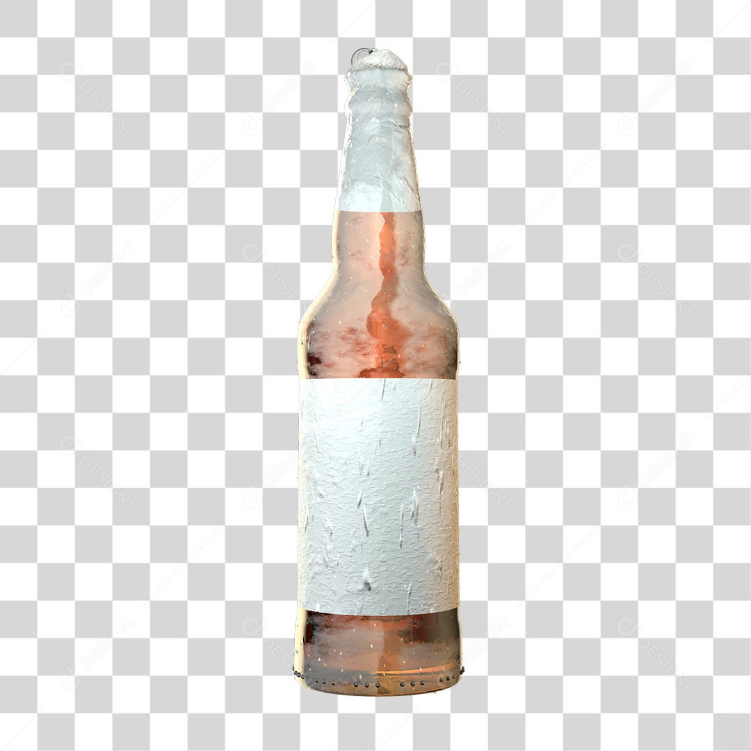 Garrafa de Cerveja Elemento 3D PNG Transparente