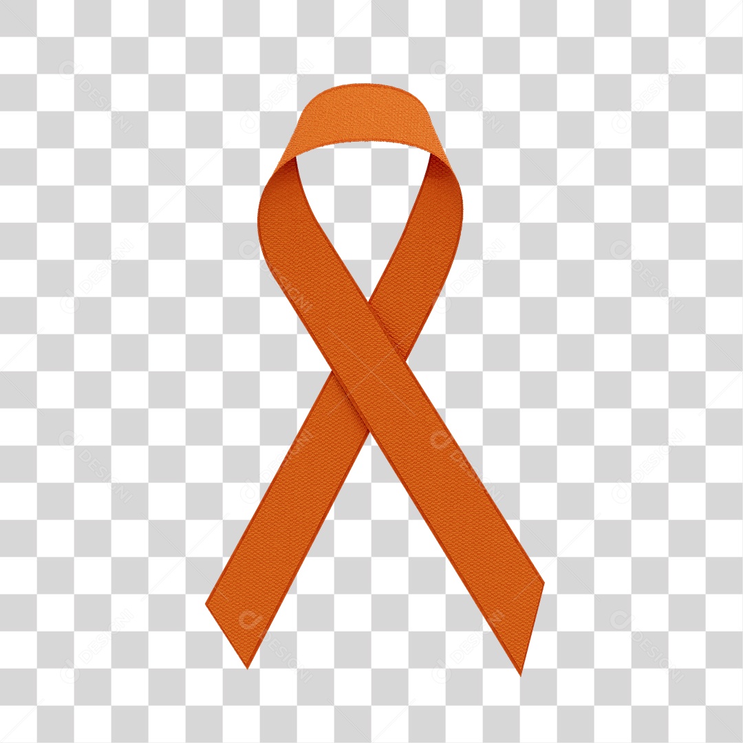 Fita de Fevereiro Laranja Elemento 3D PNG Transparente
