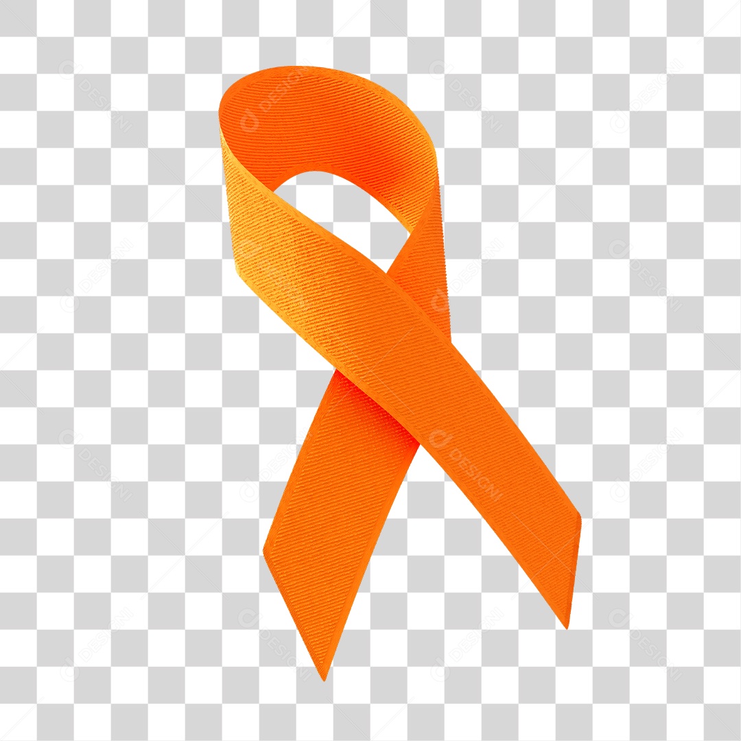 Fita de Fevereiro Laranja Elemento 3D PNG Transparente