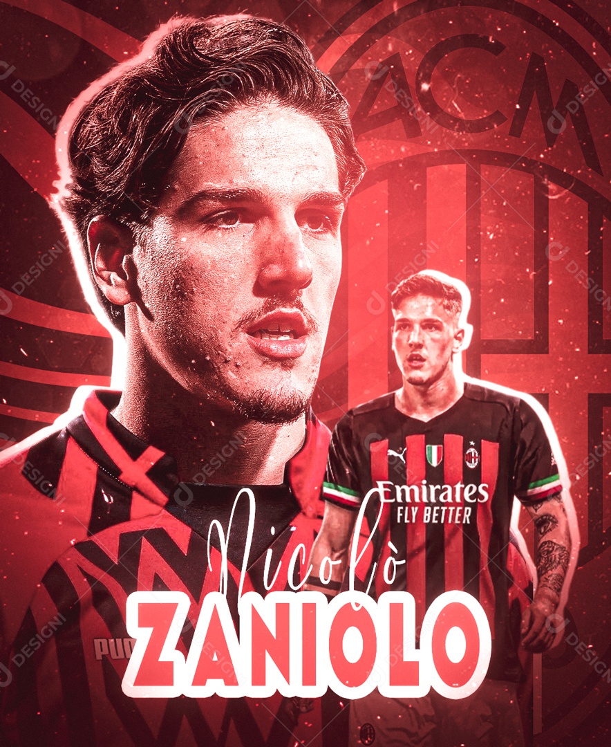 Flyer Jogador de Futebol Nicolò Zaniolo Social Media PSD Editável