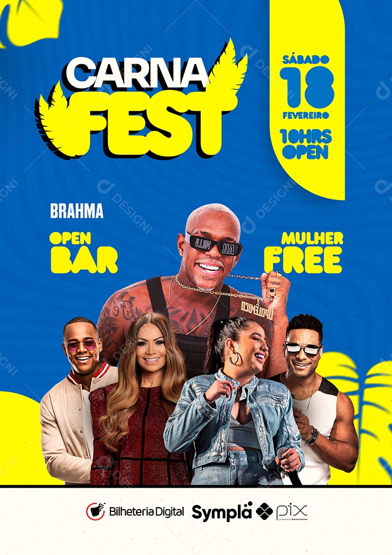 Carna Fest Flyer Carnaval Social Media PSD Editável