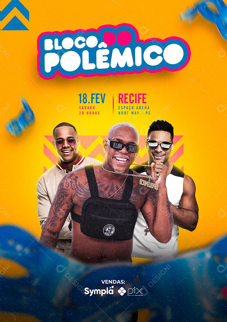 Bloco do Polêmico Léo Santana Oh Polêmico Parangolé Carnaval Flyer Social Media PSD Editável