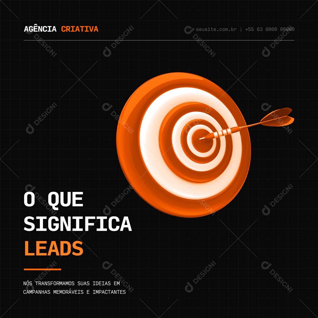 O Que Significa Leads Agência de Marketing Digital Social Media PSD Editável