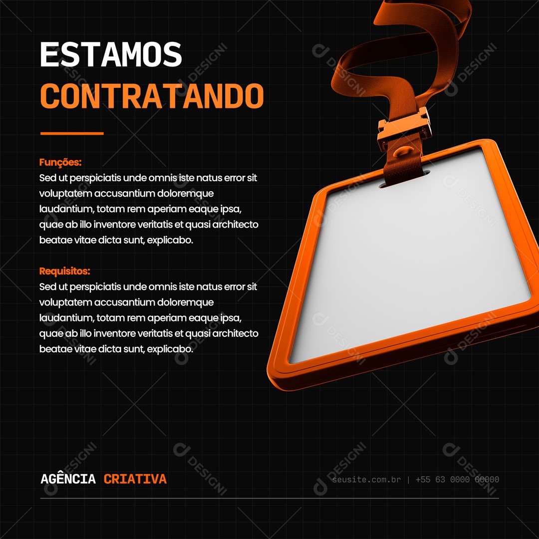 Estamos Contratando Agência de Marketing Digital Social Media PSD Editável