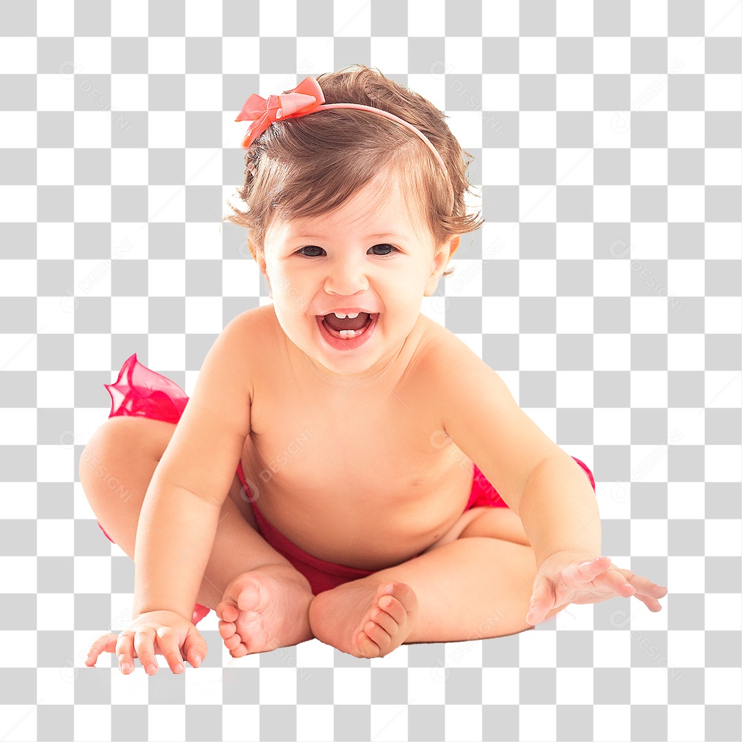 Bebê Menina Sorrindo PNG Transparente