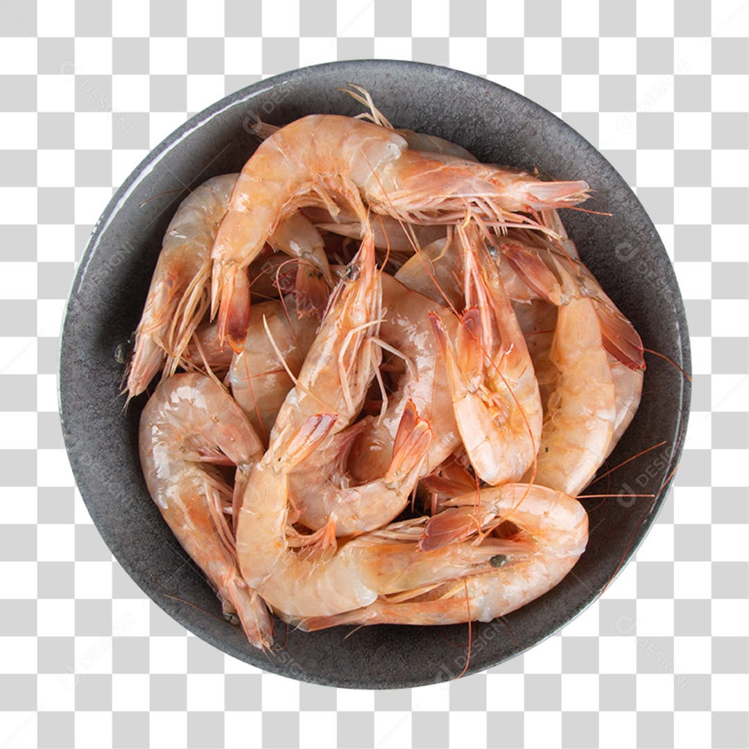 Camarão em Tigela de Alumínio PNG Transparente
