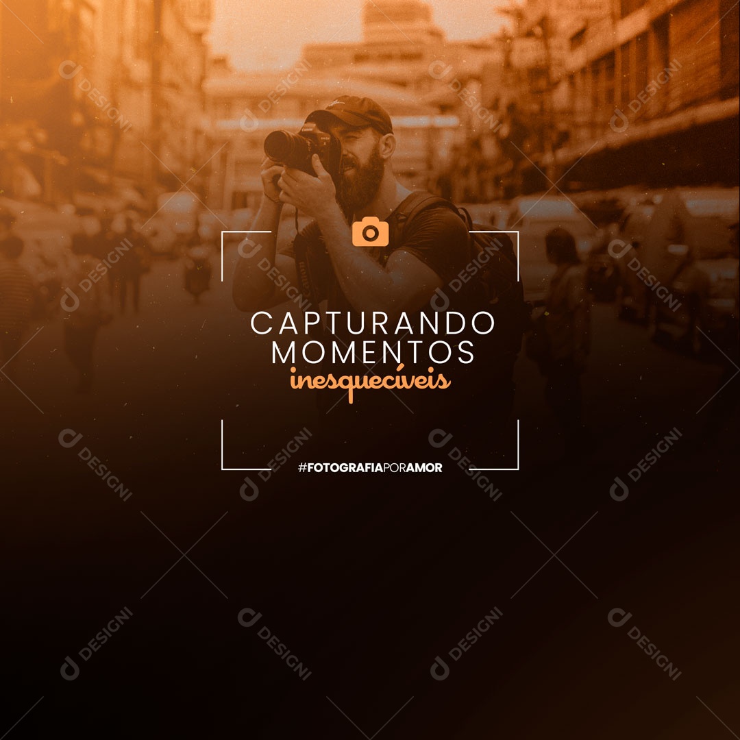 Capturando Momentos Inesquecíveis Fotógrafo Social Media PSD Editável