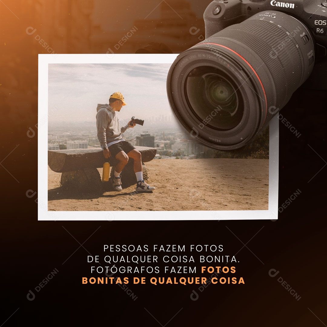 Fotógrafos Fazem Fotos Bonitas de Qualquer Coisa Social Media PSD Editável