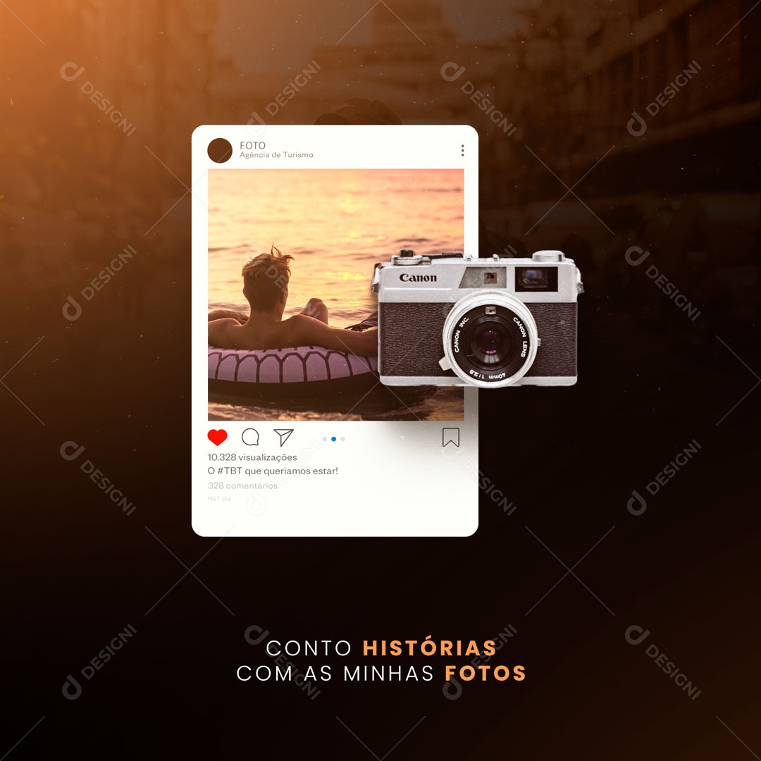Conto Histórias Com As Minhas Fotos Fotógrafo Social Media PSD Editável