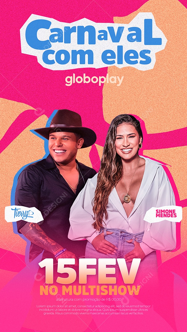 Story Carnaval Com Eles Tierry Simone Mendes Social Media PSD Editável
