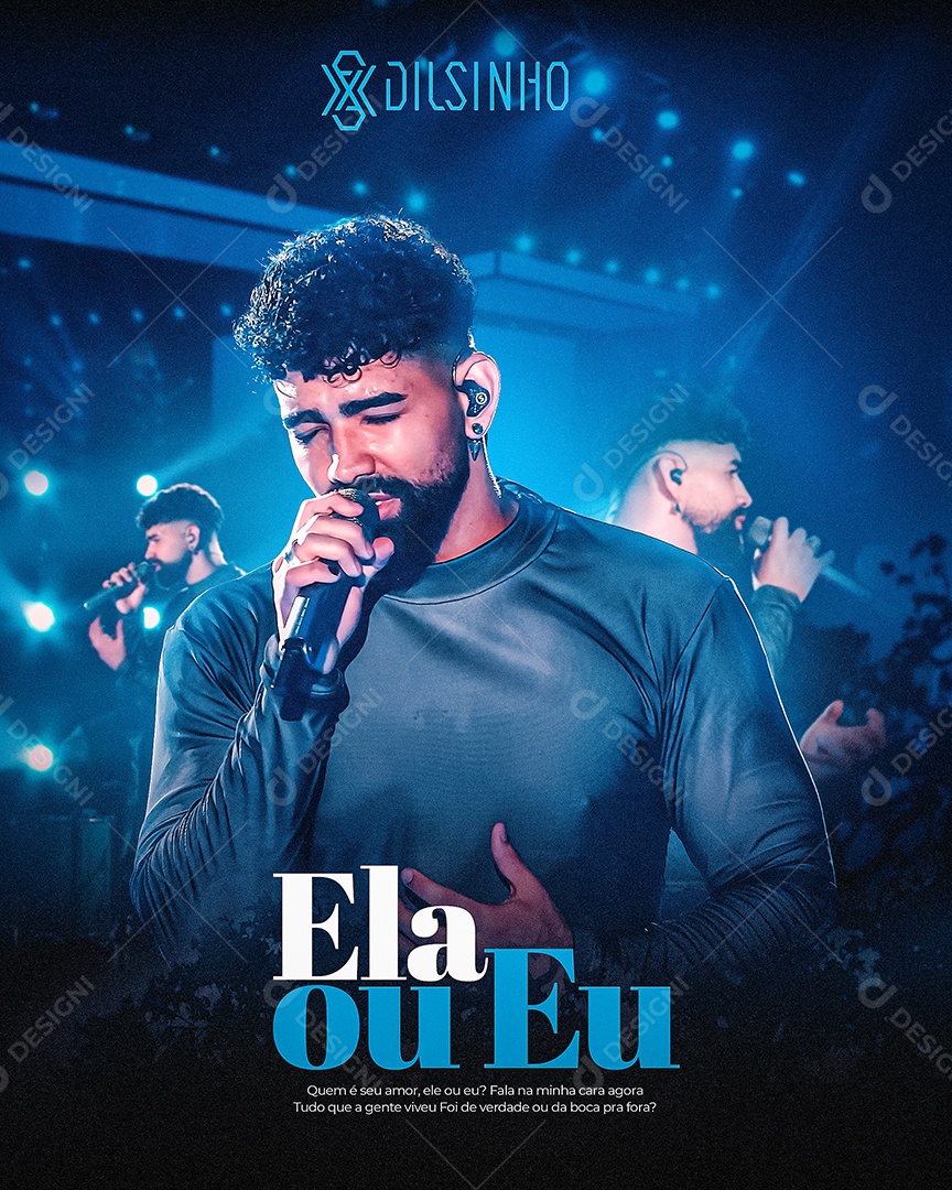 Flyer Dilsinho Ela ou Eu Social Media PSD Editável