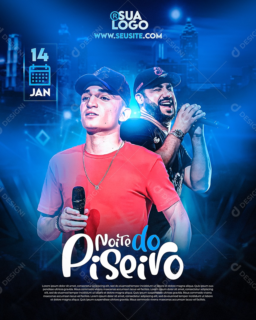 Flyer Noite do Piseiro Social Media PSD Editável