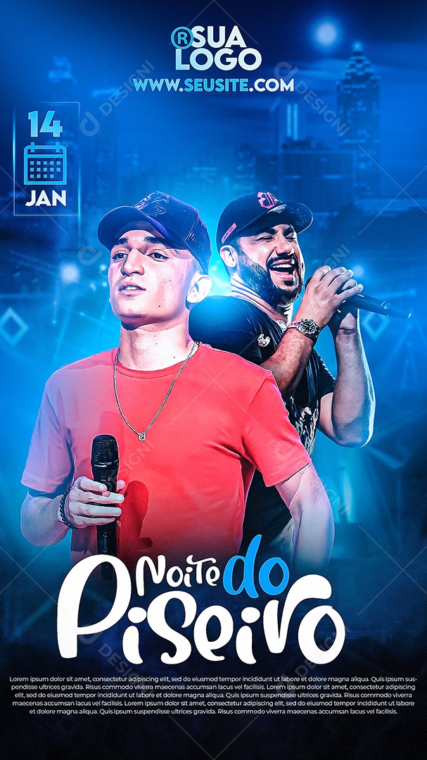 Story Flyer Noite do Piseiro Social Media PSD Editável