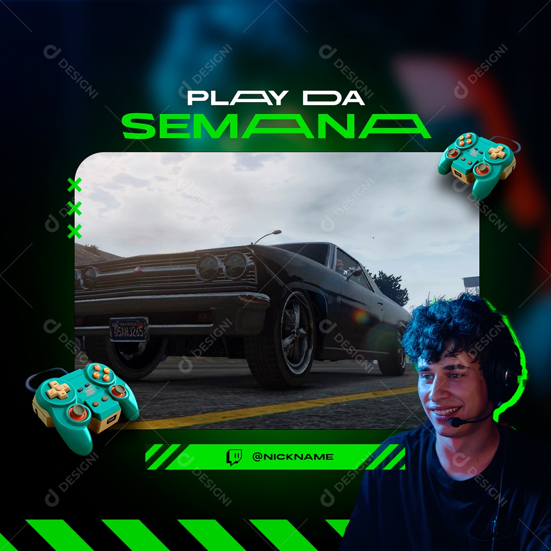 Play da Semana Streaming Social Media PSD Editável