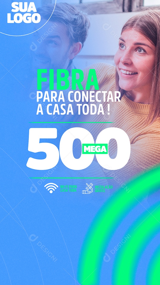 Story Fiber to Connect the Whole House 500 Mega Social Media Editable PSD