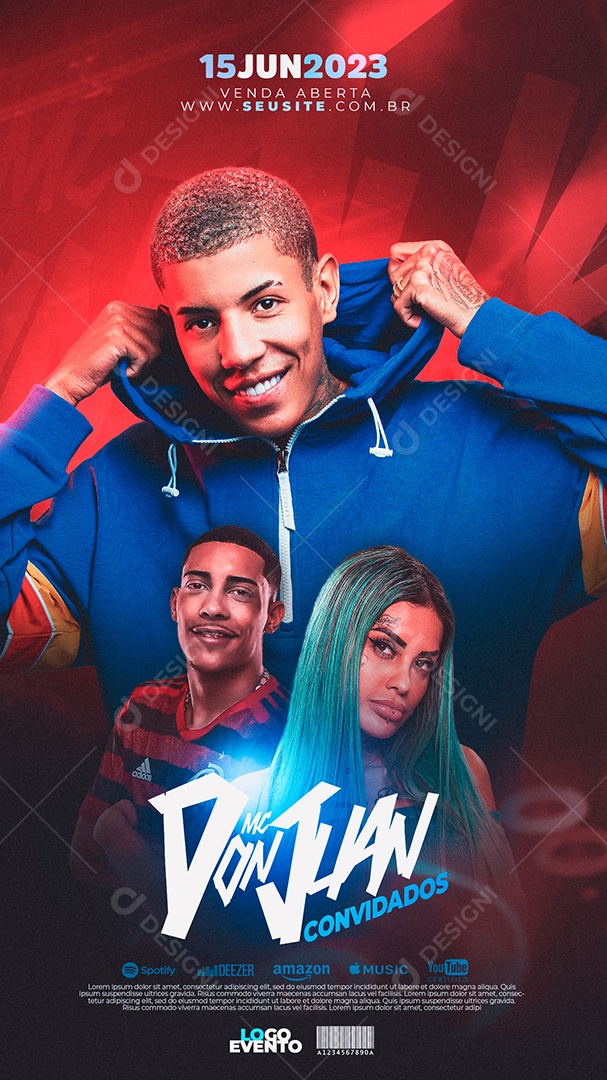 Story Flyer Convidados Mc Don Juan Poze do Rodo Social Media PSD Editável