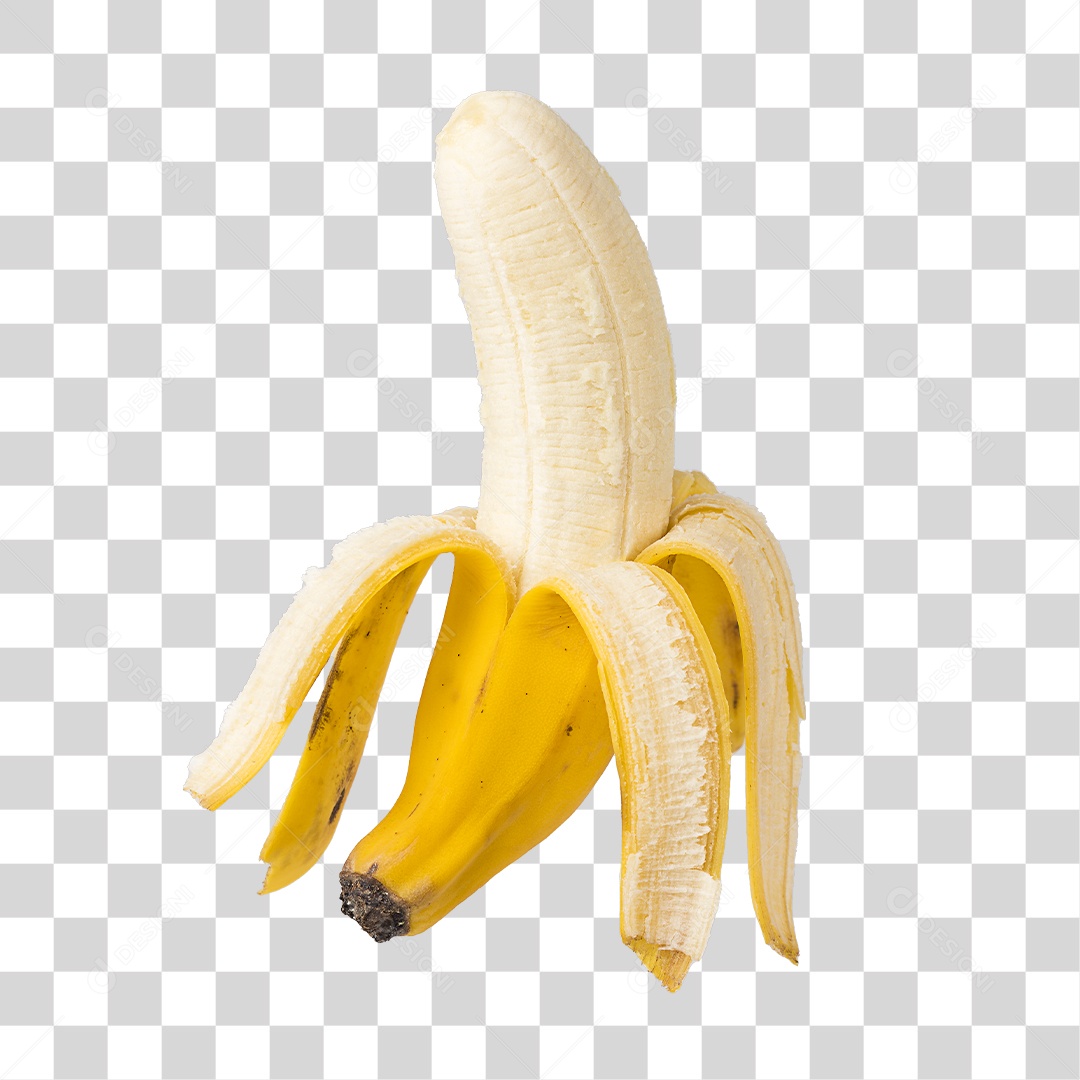 Banana Descascada PNG Transparente