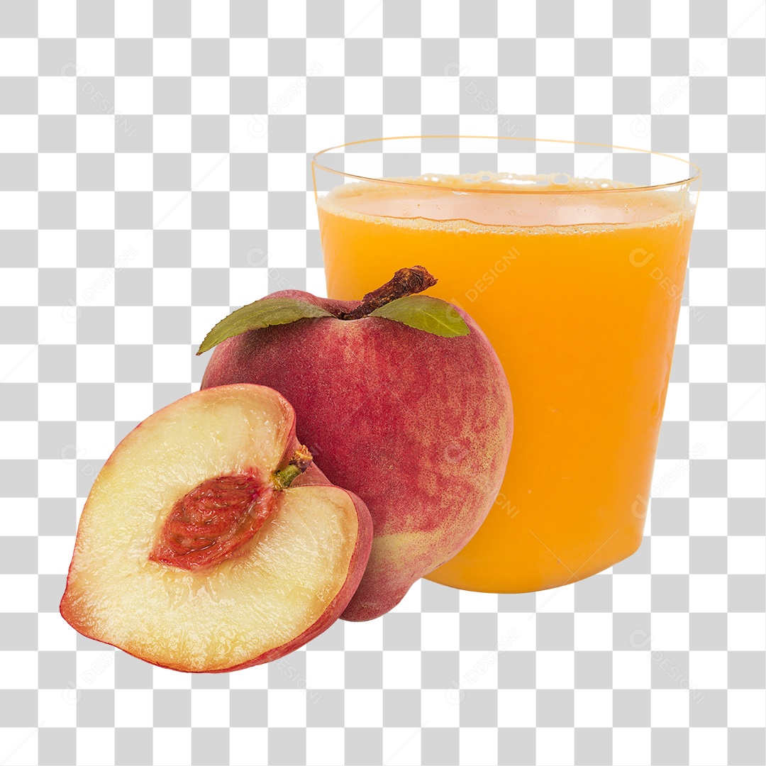 Suco de Pêssego Com Pêssegos PNG Transparente