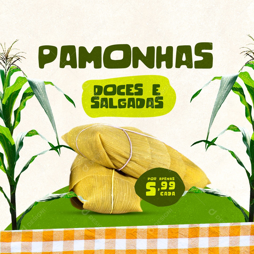 Pamonhas Doces e Salgadas Pamonharia Social Media PSD Editável