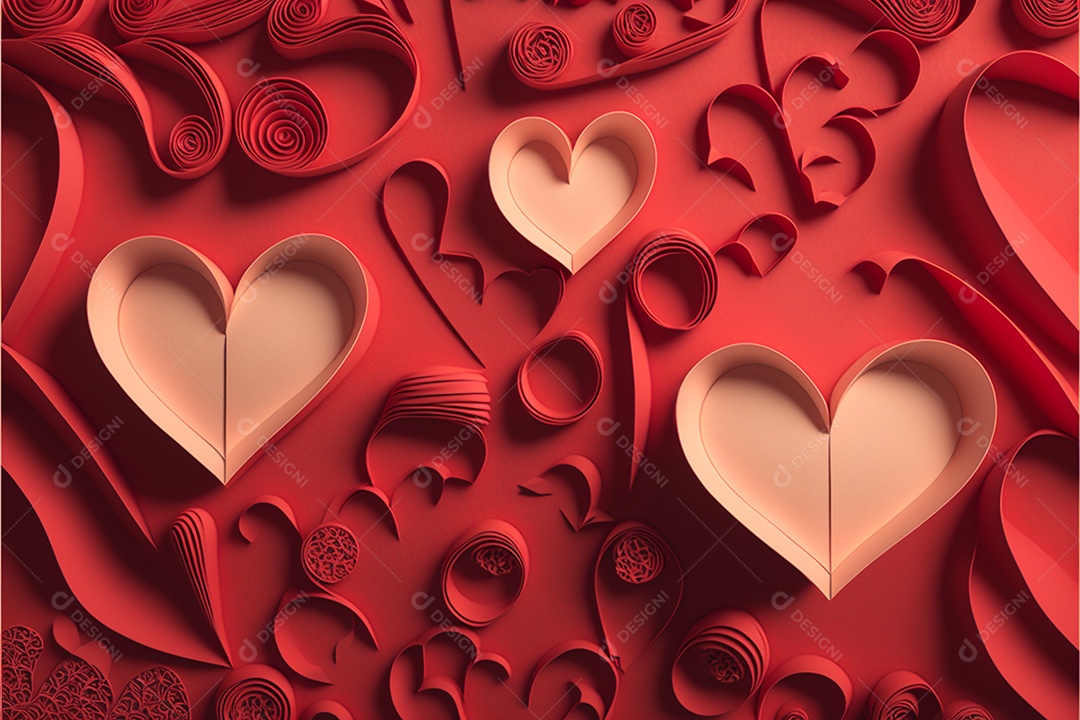 Corações celebrando dia dos namorados