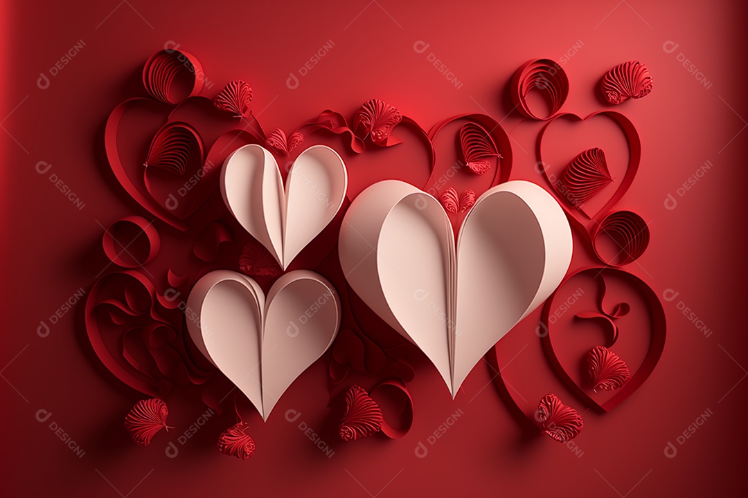 Corações celebrando dia dos namorados