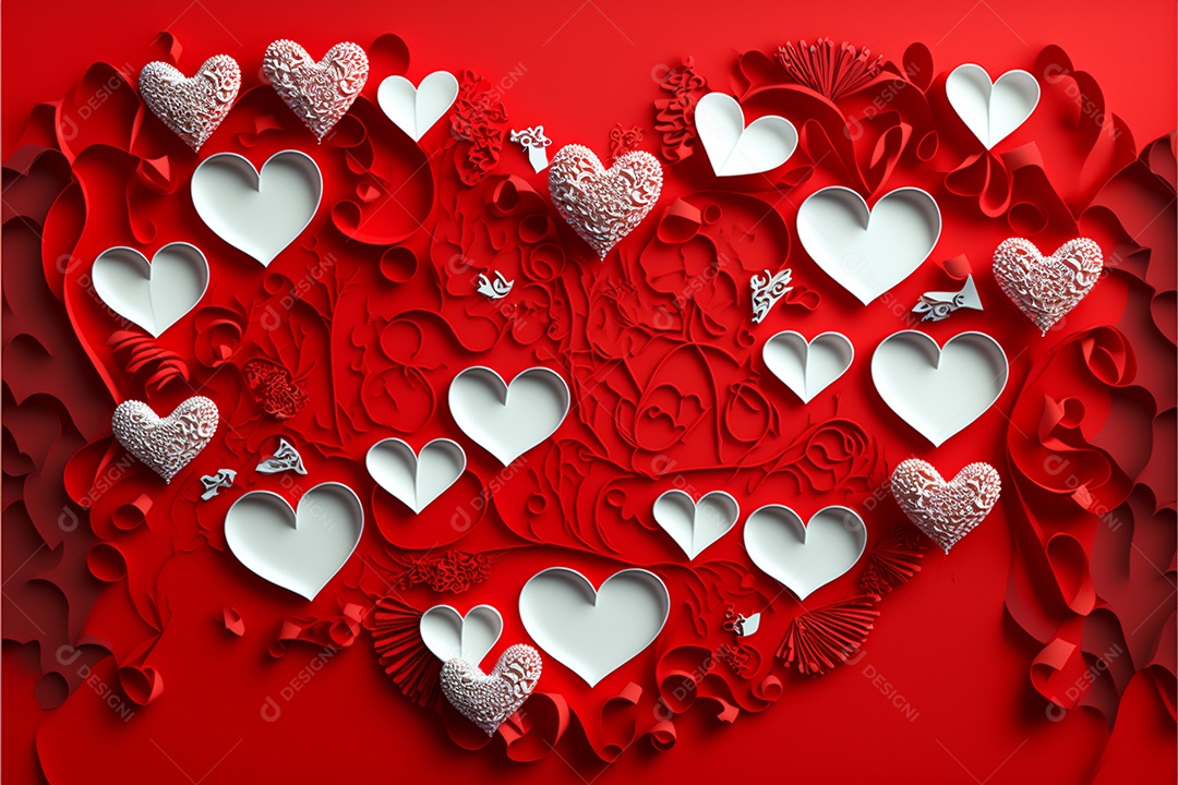 Corações celebrando dia dos namorados