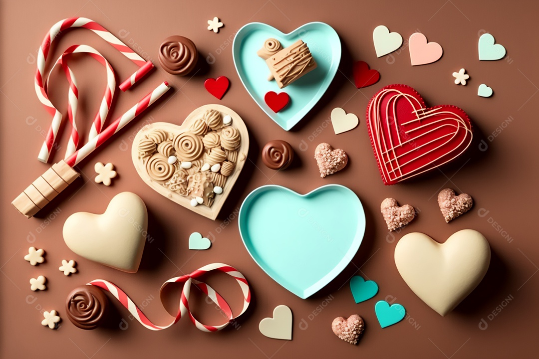 Corações celebrando dia dos namorados