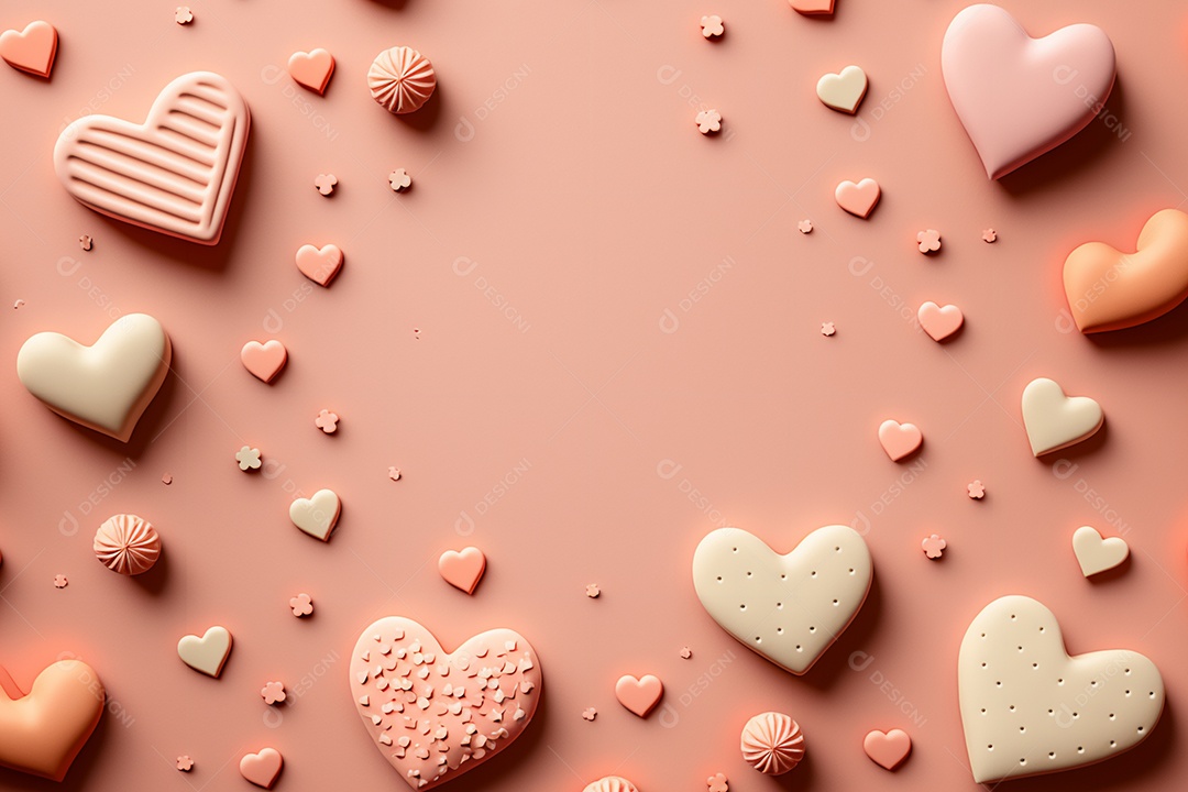 Corações celebrando dia dos namorados