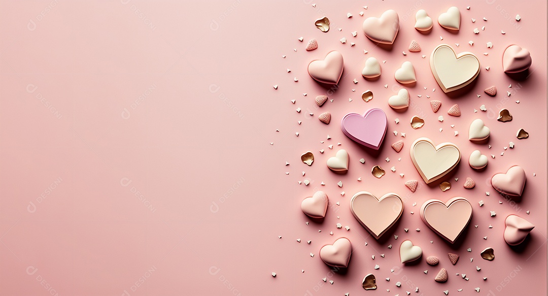 Corações celebrando dia dos namorados