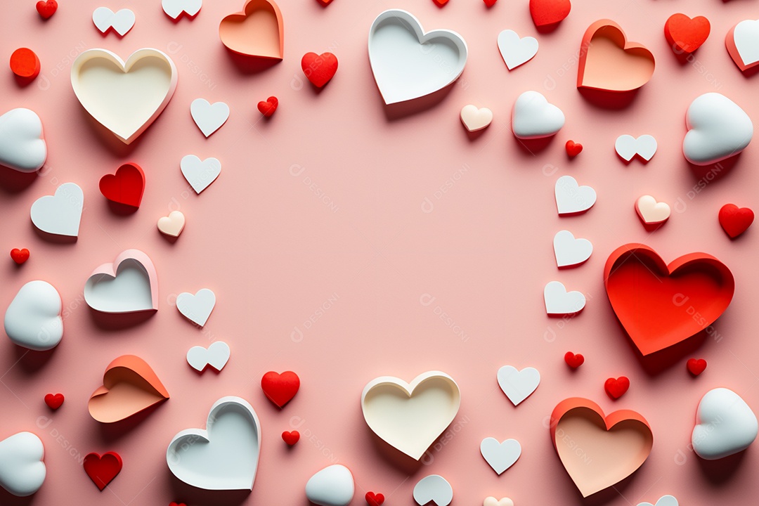 Corações celebrando dia dos namorados