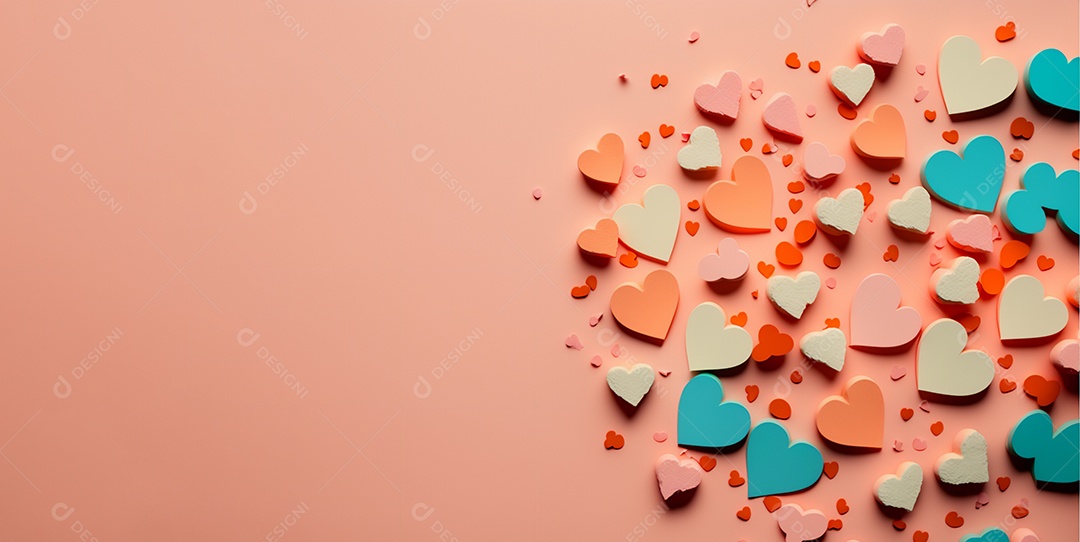 Corações celebrando dia dos namorados