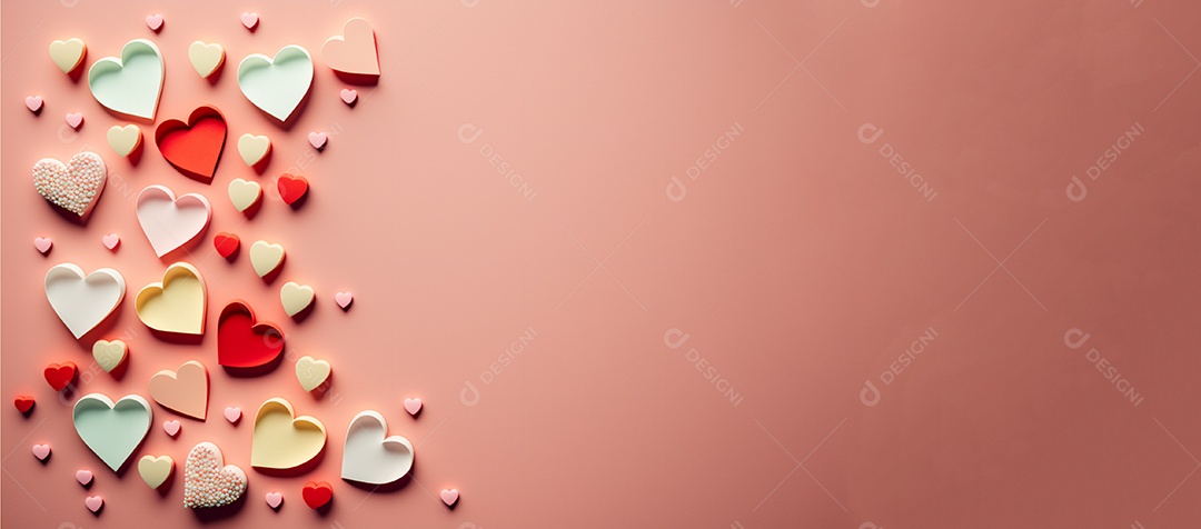 Corações celebrando dia dos namorados