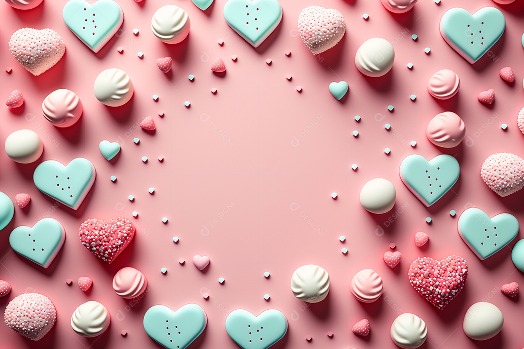 Corações celebrando dia dos namorados