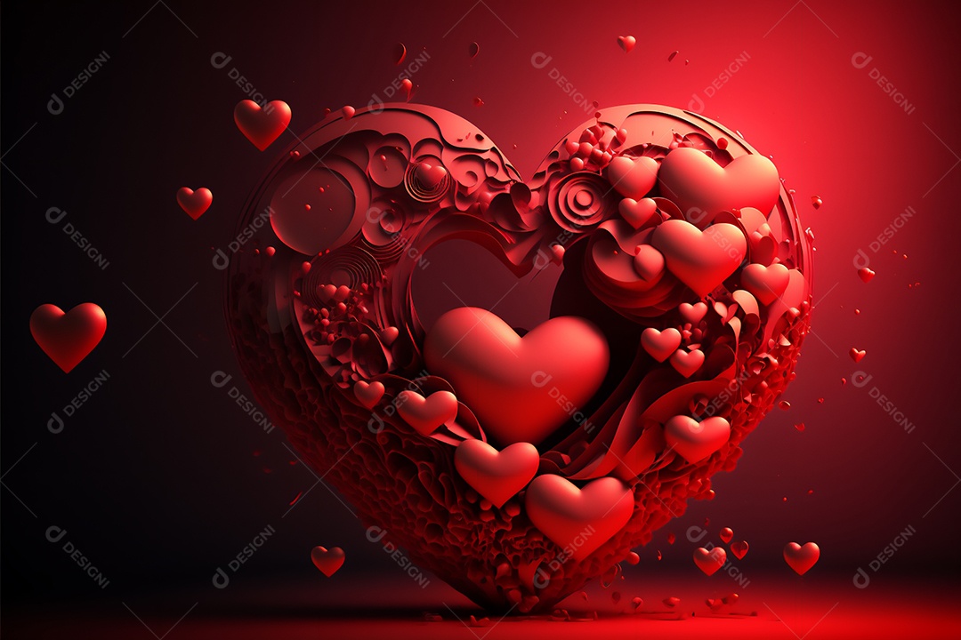 Corações celebrando dia dos namorados