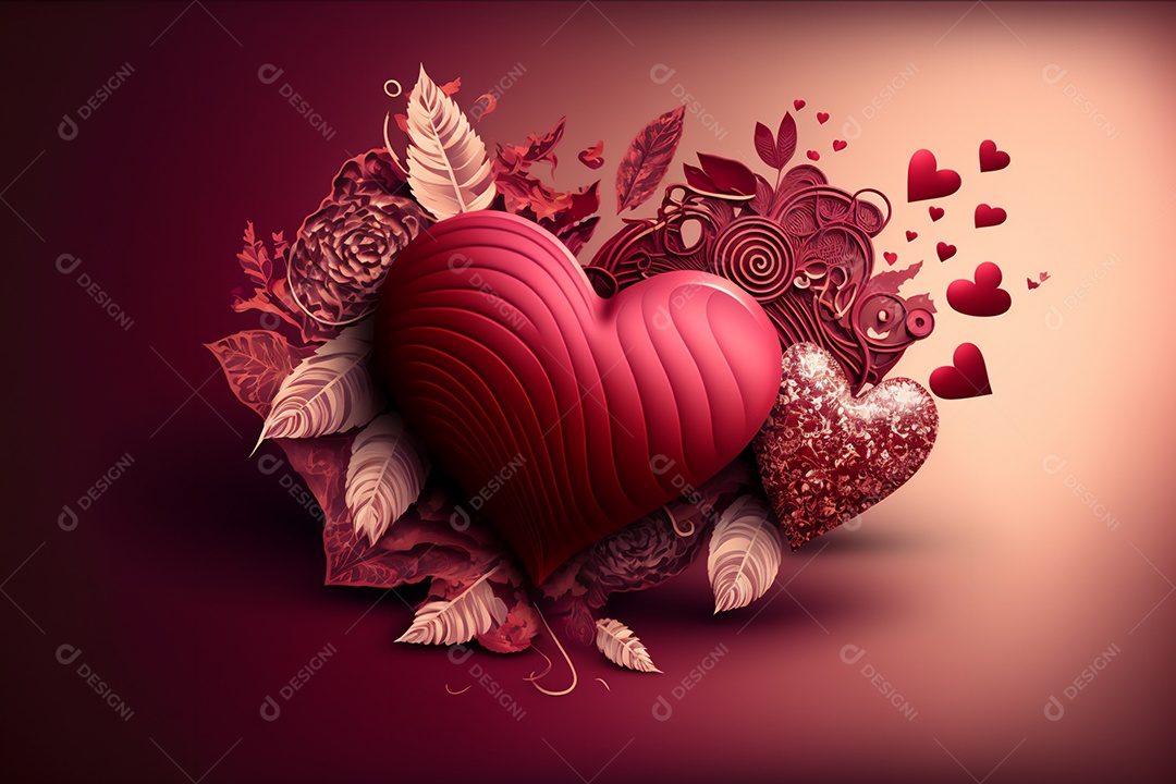 Corações celebrando dia dos namorados