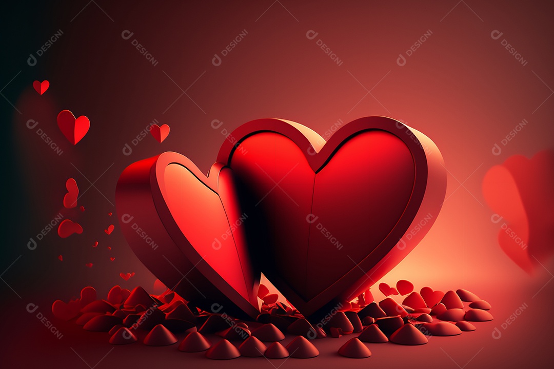 Corações celebrando dia dos namorados