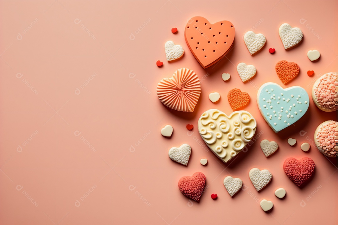 Corações celebrando dia dos namorados