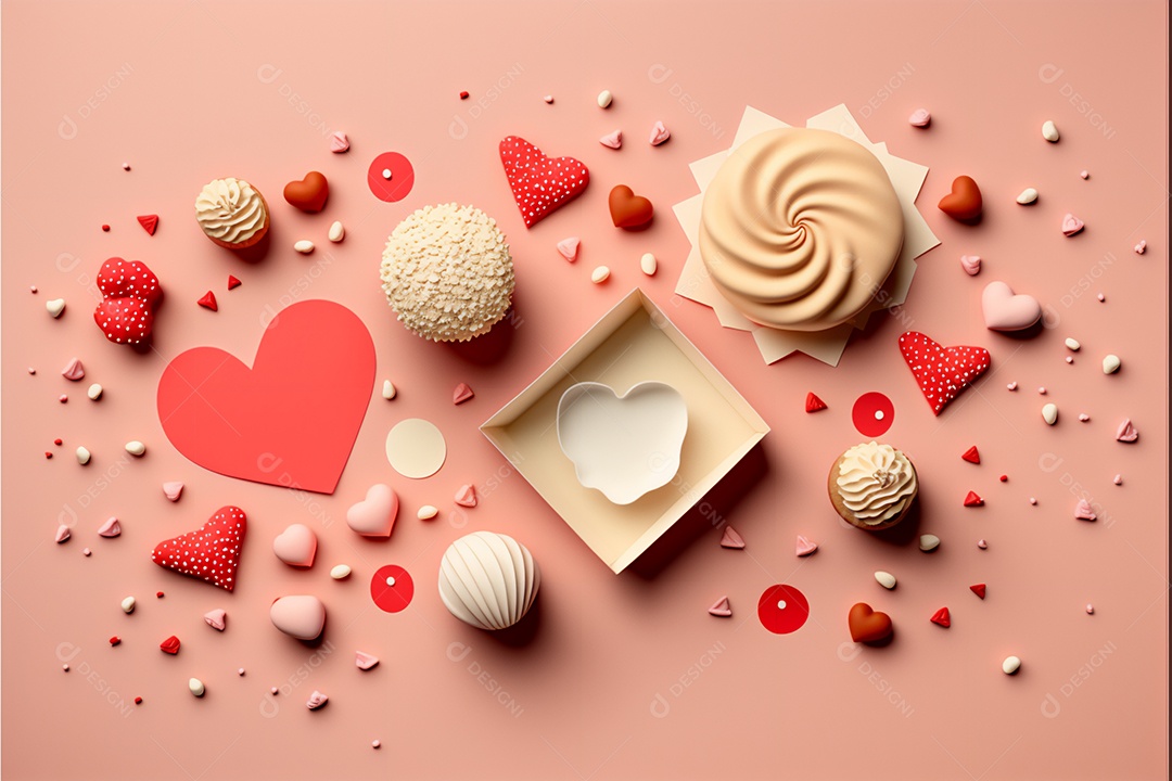 Corações celebrando dia dos namorados