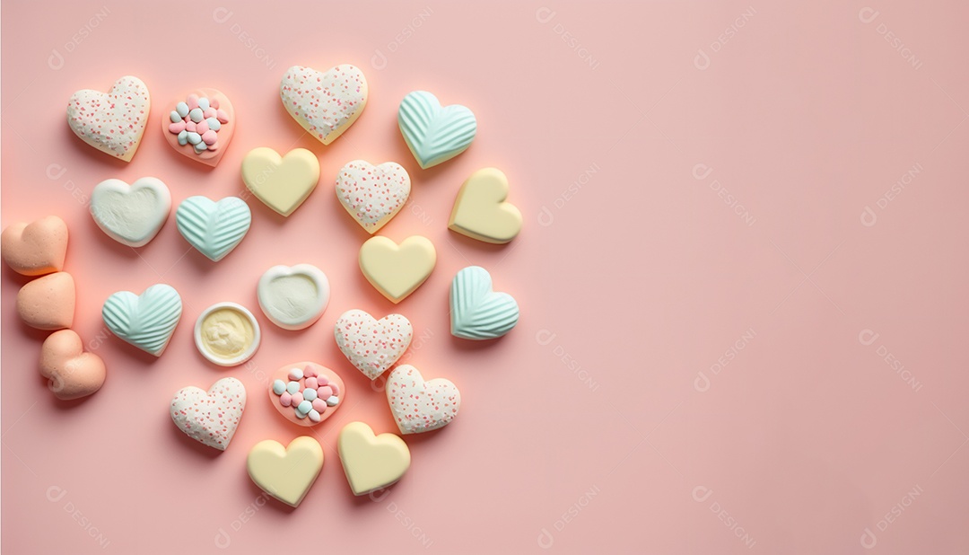 Corações celebrando dia dos namorados
