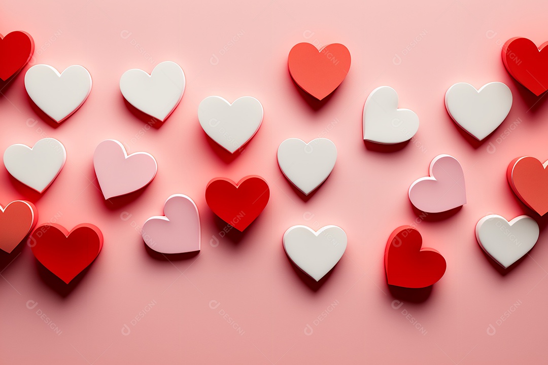 Corações celebrando dia dos namorados