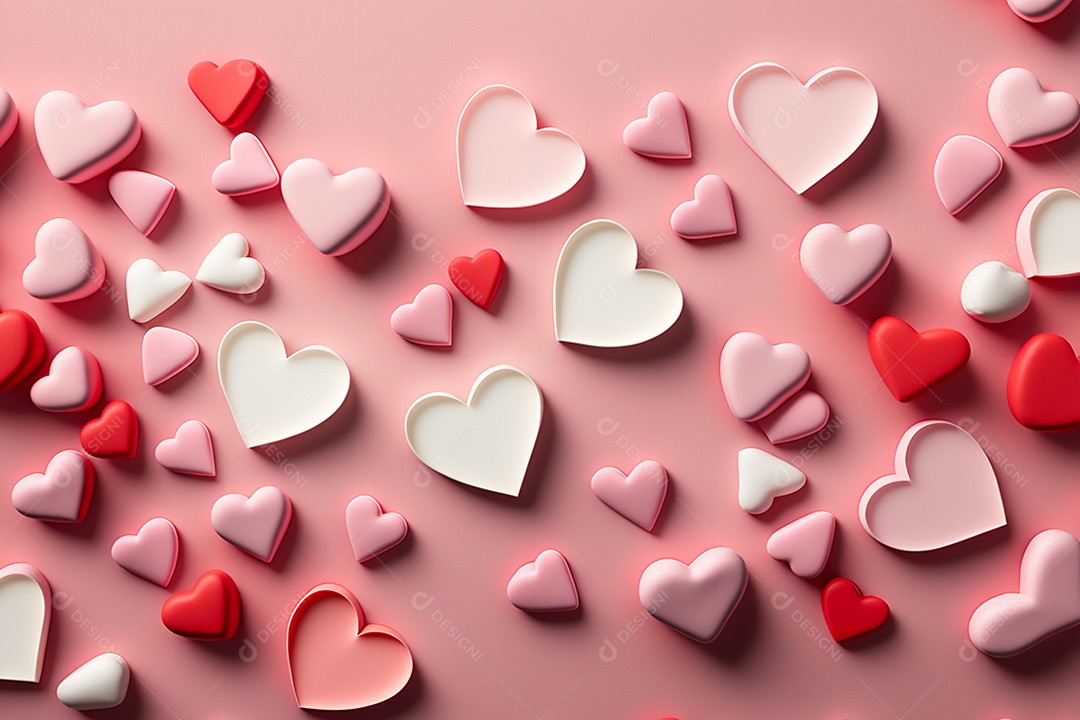 Corações celebrando dia dos namorados