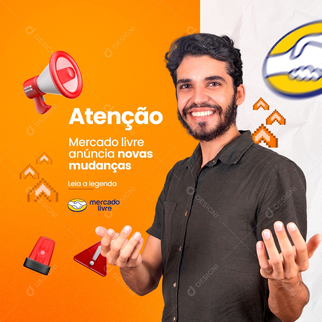 Mercado Livre Anúncia Novas Mudanças E-commerce Social Media PSD Editável