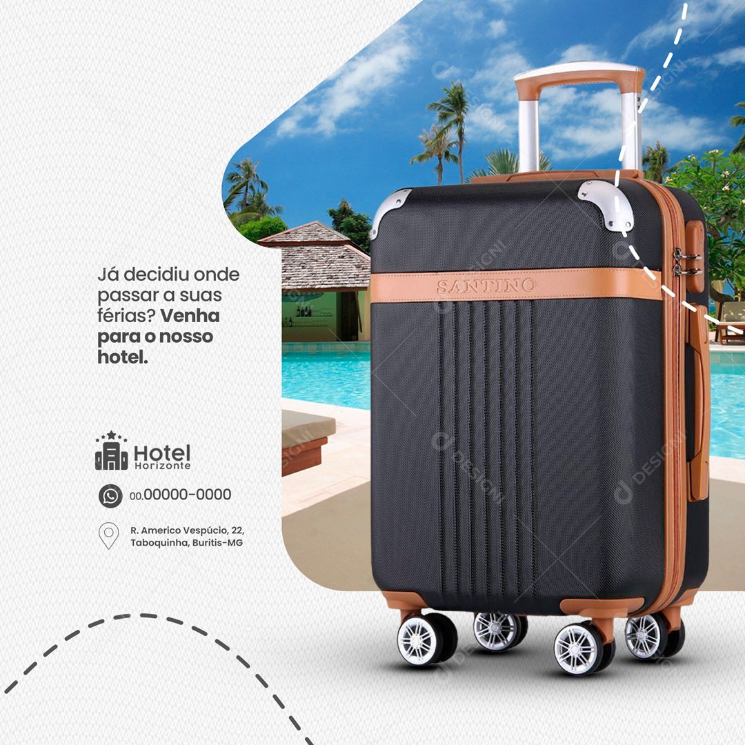 Venha Para Nosso Hotel Social Media PSD Editável