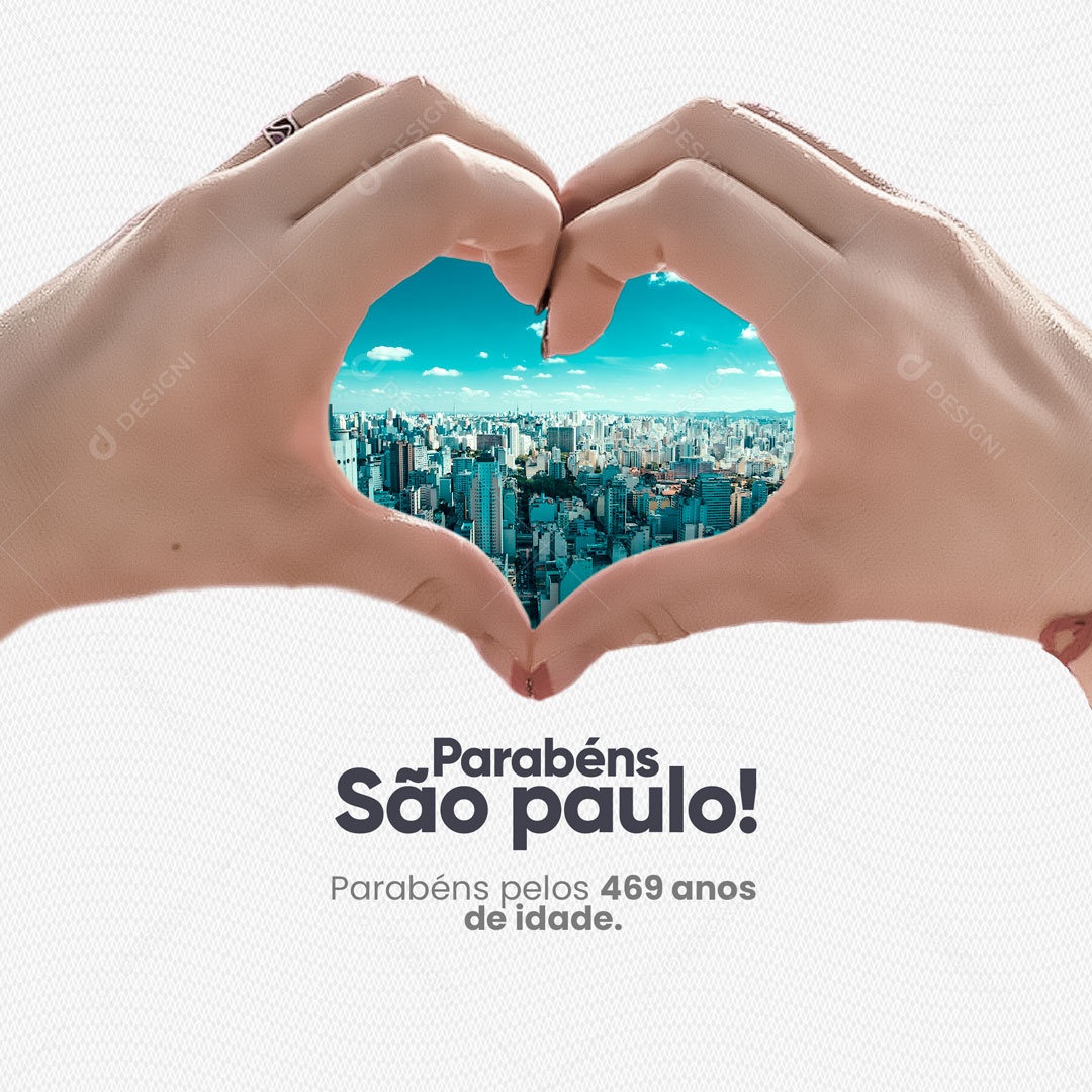 Aniversário de Cidade Parabéns São Paulo Pelos 469 Anos de Idade Social Media PSD Editável