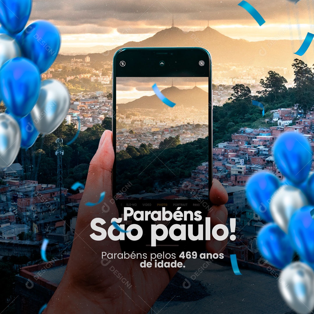 Aniversário de Cidade Parabéns São Paulo Pelos 469 Anos Social Media PSD Editável