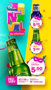 Story Carnaval de Ofertas Skol Beats Heineken Budweiser Cervejaria Social Media PSD Editável