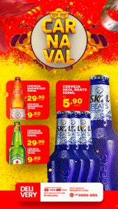 Story Carnaval Budweiser Heineken Skol Beats Cervejaria Social Media PSD Editável