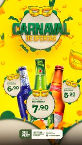 Story Carnaval de Ofertas Skol Beats Heineken Budweiser Cervejaria Social Media PSD Editável